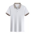 thumbnail image 2 of Sentmoon Clothes for Mens Plus Size Loose Turndown Collar Short Sleeve Beach Tshirts Button up Solid Color Work Blouses for Mens Fashion for Climbing & Mountaineering White XXL, 2 of 8