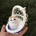thumbnail image 3 of Cute Simulation Cat Kitten Plush Doll Toy Desktop Figurine with Hanging Basket, 3 of 10