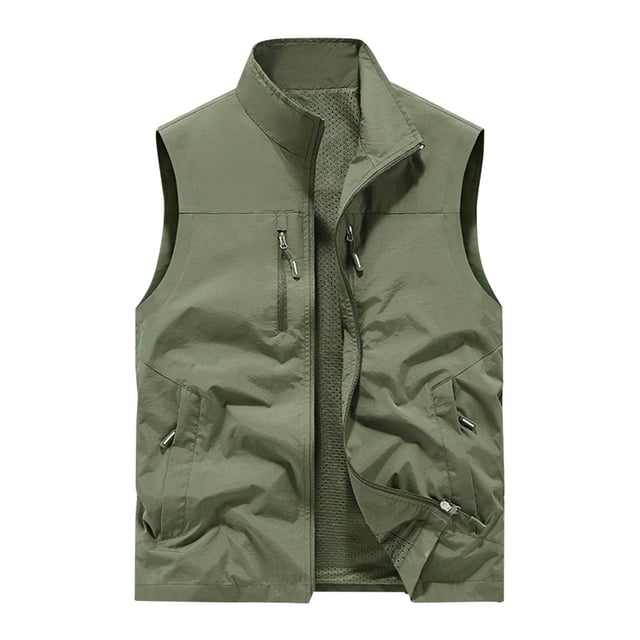 Veste de Golf Légère pour Homme, Col Montant, Fermeture Éclair Intégrale, Sans Manches, pour la Randonnée et la Course