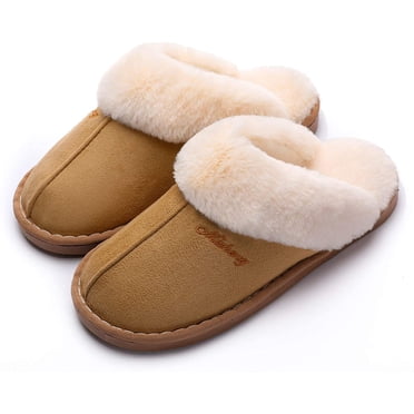 Women's Cozy Bedroom Slippers Fuzzy House Outdoor Slippers