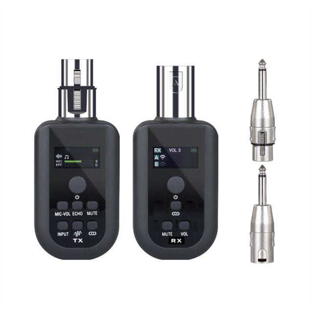 2.4GHz Microphone Wireless System XLR Adapter Transmitter Receiver 160Feet Range