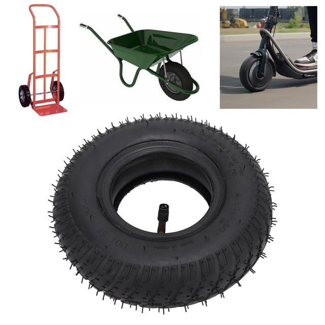 Pneus et Chambres 2,80/2,5-4, Chambre à Air de Tondeuse Polyvalente pour Diable Chariot Utilitaire