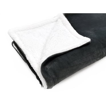 Couverture en Flanelle Sherpa, Douce et Luxueuse, Format Grand Lit/Très Grand Lit, Gris Foncé