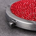 thumbnail image 3 of EeaseCA 1pc Creative Folding Mirror Double-sided Cosmetic Mirror Portable Rhinestone Mirror for Girls Women Ladies Red, 3 of 8