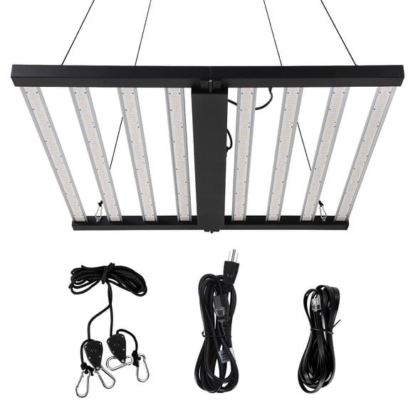 Garvee 1000W 8-Bar LED Grow Light with Dimmable Full Spectrum, Foldable Design for 4x4 Ft Coverage, 120V Commercial Plant Lamp for Indoor Gardens & Vertical Farming