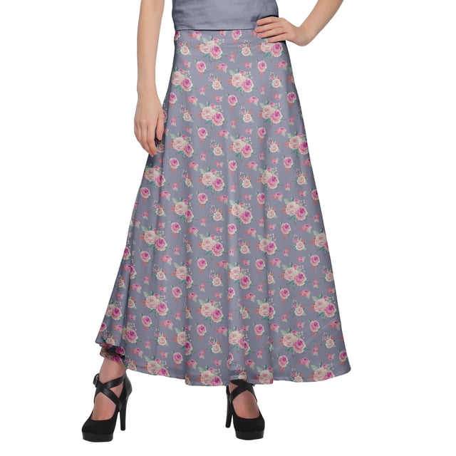 Moomaya Printed Rayon Skirt Wrap Style Plus Size Skirt Summer Wear Clothing