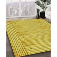 thumbnail image 3 of Ahgly Company Tapis d'Intérieur Lavable en Machine Carré Jaune Doré Transitionnel, 8 Pieds Carré, 3 of 7