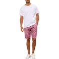 thumbnail image 2 of INSPIRE CHIC Men's Shorts Plaid Pattern Straight Fit Comfort Flat Front Checked Shorts 38 Pink, 2 of 6