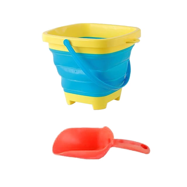 XZNGL Childrens Beach Toys Foldable Water Bathing Portable Silicone Bucket Toy