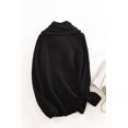 thumbnail image 3 of Chandails Femmes Chauds Chandails Asymétriques Tricotés Cols Roulés Unis Cache-Cœur Tricotés Manches Longues Chemises Hauts Décontractés S, 3 of 4