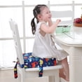 thumbnail image 3 of Dining Booster Cushion with Straps, Child Seat, Washable Heightening Cushion for Restaurant Car Travel , Dinosaur Blue, 3 of 7