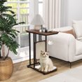 thumbnail image 2 of Gymax Cat Tree & C- Shaped Cat Side Table w/ Scratching Board Hanging Toy Rustic Brown, 2 of 10