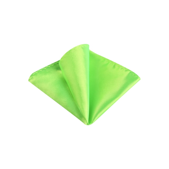 INSPIRE CHIC Men's Pocket Square Solid Color Handkerchiefs Self-folded For Wedding Party Fluorescent Green One Size