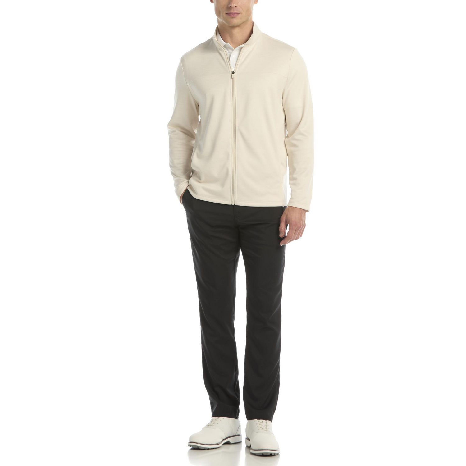 Ben Hogan Performance Men's Long Sleeve Solid Fleece Golf Full Zip Sweater