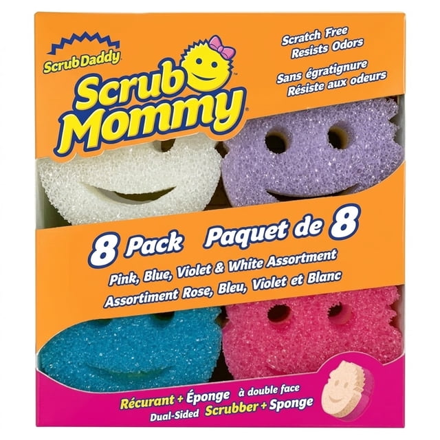 Scrub Daddy Scrub Mommy Dual-Sided Scrubber and Sponge, Variety Pack 8 Count
