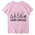 thumbnail image 4 of Amzcrzy Hauts d'Été pour Femmes Hauts de Noël Imprimés Col Rond Manches Courtes T-Shirt Haut Manches Courtes Col Rond T-Shirts pour Femmes Hauts Manches Courtes pour Femme, 4 of 4