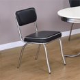 thumbnail image 2 of Coaster Retro Open Back Faux Leather Dining Chairs in Black, 2 of 14