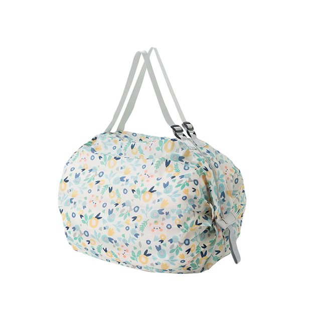 Wweixi Polyester Foldable Storage Bags For Travel Pack Smart Travel Light Waterproof Space-saving Beach Bag blue flower 1Set