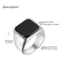 thumbnail image 2 of ORUYROP Solid Stainless Steel Mens Signet Ring Setting with Black Onyx / Turquoise Classic Band Rings Gift Size 7-13, 2 of 7