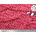 thumbnail image 3 of Soimoi Poly Georgette Fabric Stripe,Leaves & Hen Block Print Fabric by The Yard 52 Inch Wide, 3 of 4