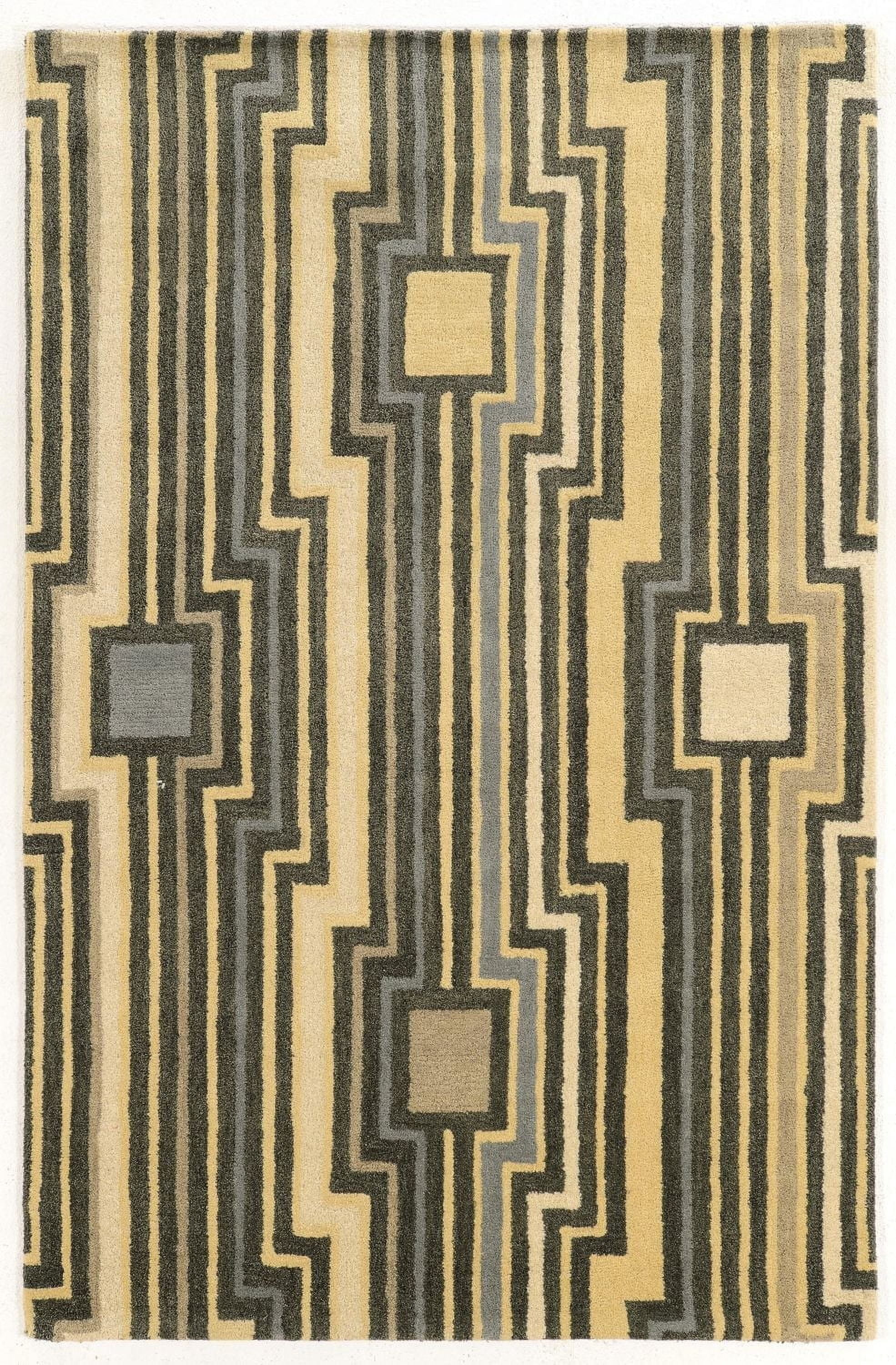 Tapis d'appoint en Laine Aspire Boardgris et bleu de 2 pi x 3 pi