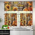 thumbnail image 3 of Sunflowers Pumpkin Kitchen Curtains Tiers and Valances Set, Rod Pocket Valance Short Window Treatment Decor Curtains, 3 Pieces Set Valance Curtains for Kitchen Windows, 3 of 5