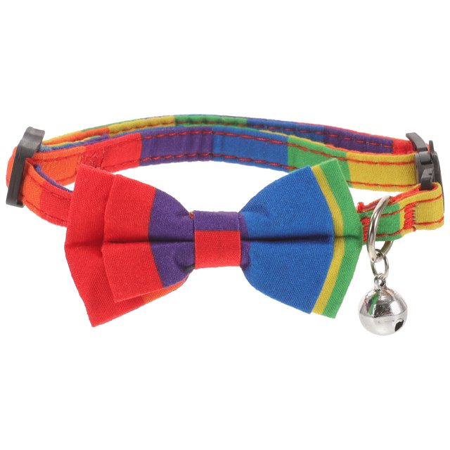 Nœud Papillon pour Chiens Collier Arc-en-Ciel Ajustable pour Chien Chat