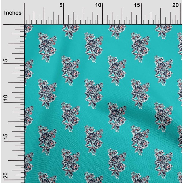 oneOone Tissu Polyester Lycra Fleur Artistique Imprimé au Mètre 56 Pouces de Large