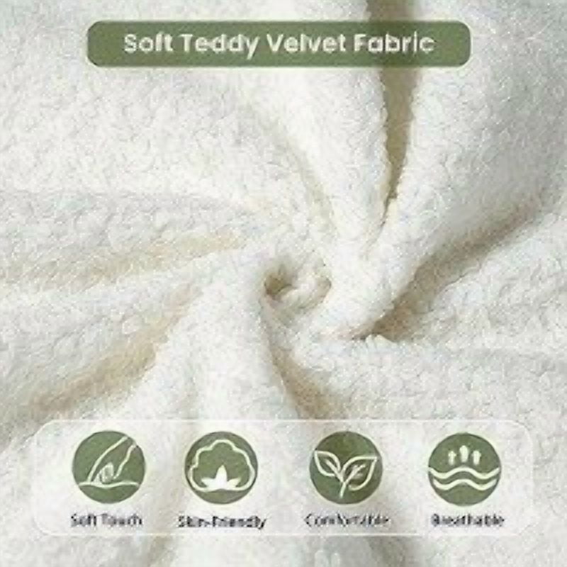 Homy Casa Lit Plateforme Très Grand Format en Bouclé, Tête de Lit Courbée Rembourrée, Lit en Tissu Teddy Sans Sommier