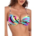 thumbnail image 3 of RELLECIGA Haut de Bikini Rehausseur pour Femme, devant Torsadé, Maillot de Bain à Armatures, 3 of 5