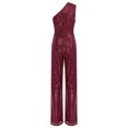 thumbnail image 4 of Xnihocha Combinaison une Pièce Sans Manches pour Femme, Robe de Soirée à une Épaule, Justaucorps à Paillettes, Robe de Soirée Bourgogne 3TG, 4 of 7