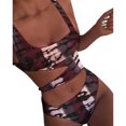 thumbnail image 2 of Neinkie Womens Scoop Neck Cutout Front Ruched Back High Cut Monokini One Piece Swimsuit, 2 of 7
