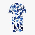 thumbnail image 5 of Pisexur Robes d'Été pour Femmes Mode Imprimé Floral Robe Décontractée Ample Col en V Manches Courtes Robes T-Shirt Fluide Surdimensionnée Robe de Plage avec Poches Grande Taille Mi-Mollet L-5TG, 5 of 5