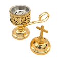 thumbnail image 4 of jifeng Incense Burner Crafts Gift Incense Stick Holder for Living Room SPA Tabletop Gold, 4 of 9