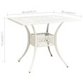 thumbnail image 4 of vidaXL Table de Jardin Blanche 90x90x73 cm en Aluminium Moulé, 4 of 4