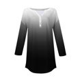 thumbnail image 4 of SwiftWear T-Shirts pour Femmes Mode Tendance Col Rond Manches Mi-Longues T-Shirt Couleur Dégradée Décontracté Ample Hauts Basiques, 4 of 5