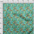 thumbnail image 3 of oneOone Velvet Aqua Blue Fabric Tropical Dress Material Fabric Print Fabric By The Yard 58 Inch Wide, 3 of 5