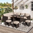 thumbnail image 2 of AECOJOY 7 Pieces Patio Furniture Set and Protection Cover PE Rattan Outdoor Dining Set Sectional Sofa Couch with Table Patio Conversation Set in Beige, 2 of 8