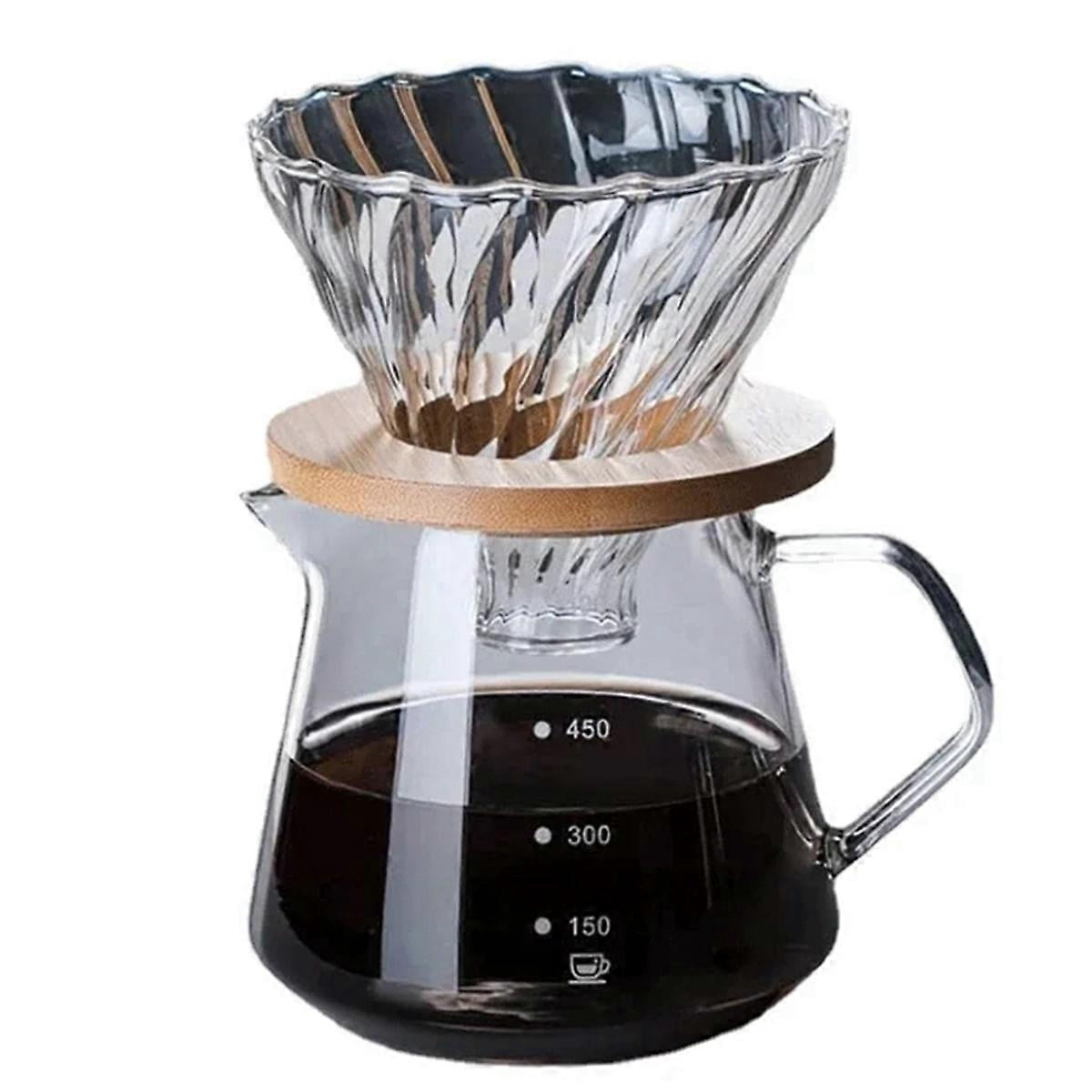 Pour Over Coffee Maker Set, Glass Carafe Coffee,600ML