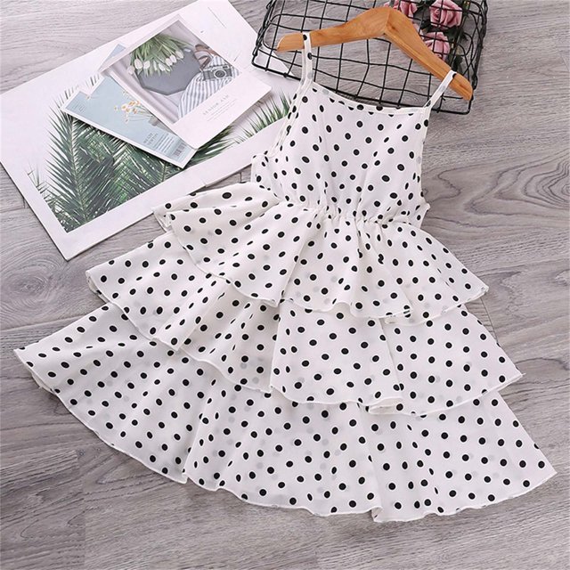 LOVZFMLL Jupe Princesse Sans Manches d'Été pour Filles, Col Rond, Broderie, Nœud