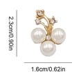thumbnail image 2 of 2 Pieces Hairpin Headdress Flat Back Non-perforated Design Shiny Rhinestones Beautiful Pearl Flower Buckle for Dancing Party Type 8, 2 of 7