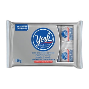 YORK Patties de menthe poivrée au chocolat foncé, 136g