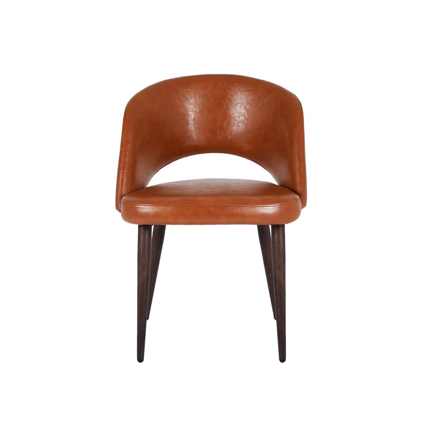 Chaise de salle à manger sans accoudoirs Take Me Home Executive – Style milieu de siècle avec revêtement en cuir PU de qualité supérieure et pieds en noyer robustes, parfaite pour les salles à manger