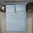 thumbnail image 3 of Swift Home Luxury 6-Piece Sheet Set with Extra Pillow Case, Double, Blue Fog, 3 of 8