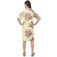 thumbnail image 4 of Bimba Chemise de Nuit à Manches Courtes pour Femmes, Jaune Pâle à Imprimé Floral - 22, 4 of 6