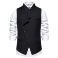 thumbnail image 1 of TIMIFIS Men's Suit Vests Business Suit Vestss for Men Formal Slim Solid Fashion Retro Wedding Waistcoat for V-Neck Tuxedo Vests with Pockets - Spring/Summer, 1 of 8