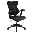 thumbnail image 1 of Scranton & Co Chaise de Bureau en Cuir Maillé à Dossier Haut, Noire, 1 of 4
