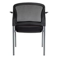 thumbnail image 3 of Pemberly Row Black Mesh Back with Padded Fabric Seat Visitor's Chair with Arms, 3 of 5