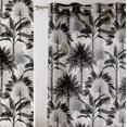 thumbnail image 2 of Vargottam Tropical Tree Print Sheer Curtains for Short Windows - Set of 2 Panels, 63", Grommet Top, Printed Georgette, Light Filtering Drapes for Kitchen or Bedroom, 2 of 9