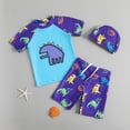 thumbnail image 2 of MIASHUI Boys 3 Piece Swimwear Cartoon Print Bathing Suits Tops and Trunks Set with Hat,Navy,6-7 Years, 2 of 7
